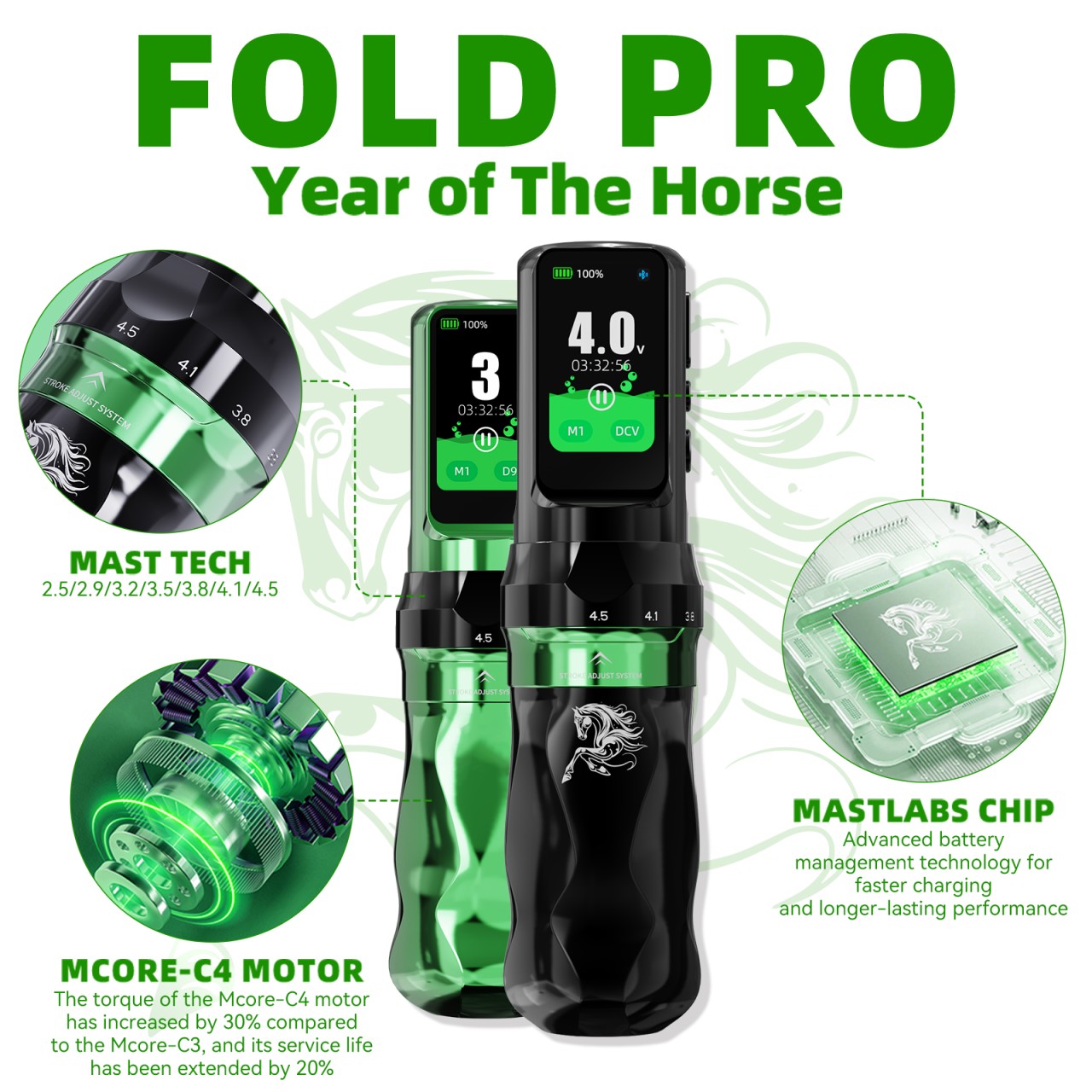 Dragonhawk Fold Pro "Year of the Horse Edition" - limitowana edycja maszynki do tatuowania