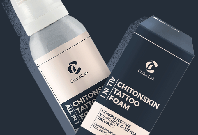 Chitonskin - marka pianek i płynów oczyszczających skórę podczas i po procesie tatuowania Polska marka Chitonskin to świetne pianki do mycia i pielęgnacji tatuażu